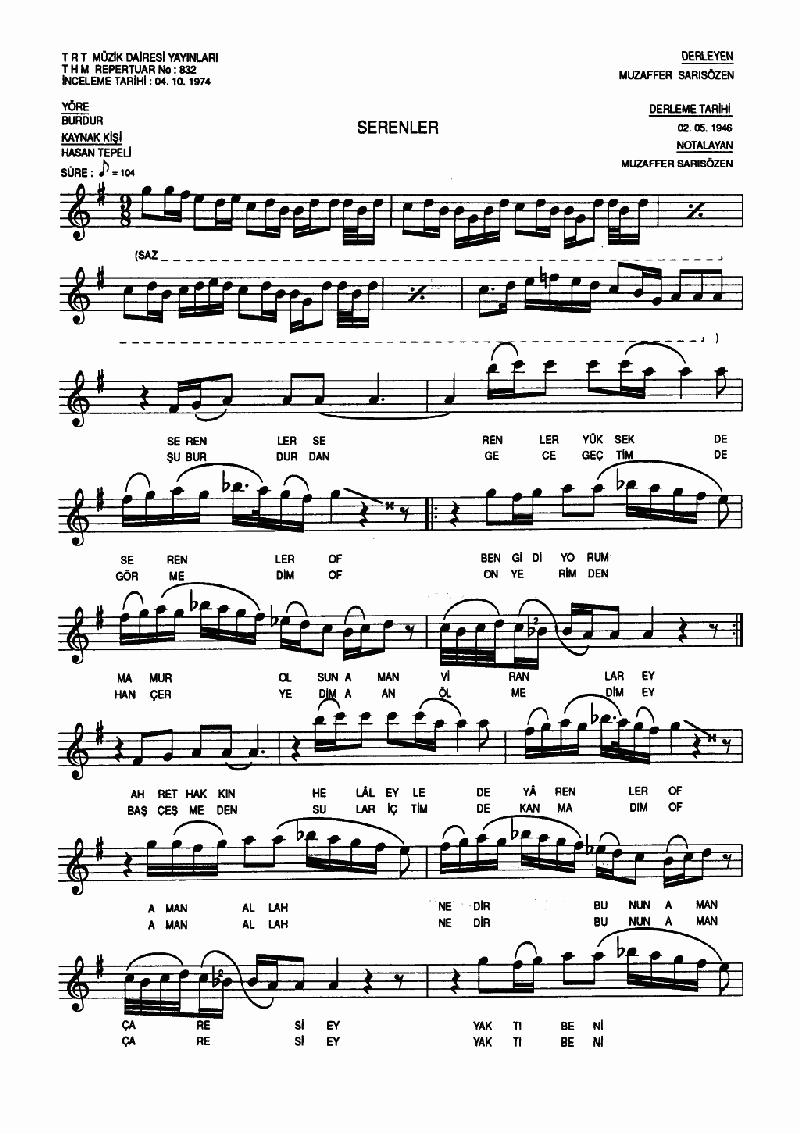 SERENLER SERENLER YÜKSEK DE SERENLER