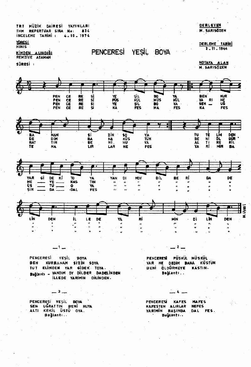 PENCERESİ YEŞİL BOYA