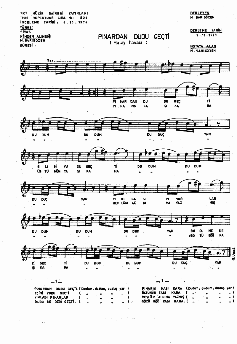 PINARDAN DUDU GEÇTİ