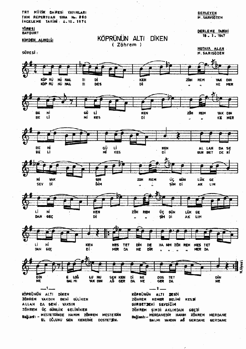 KÖPRÜNÜN ALTI DİKEN IV