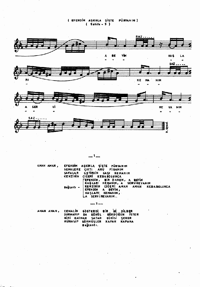 EFENDİM AŞKINLA İŞTE PÜRYANIM