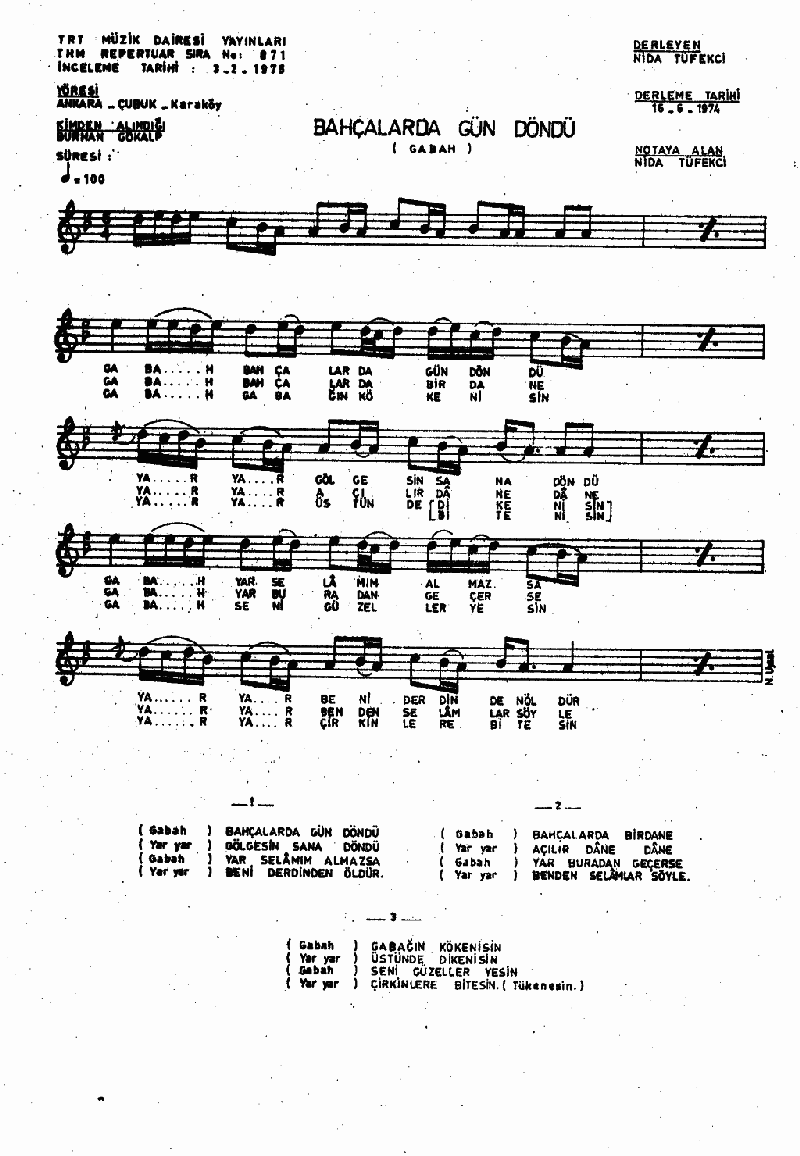 GABAH (Bahçalarda Gün Döndü)