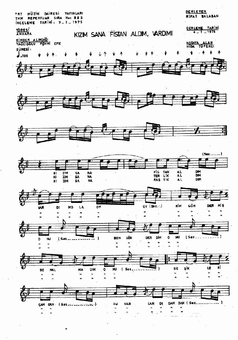 KIZIM SANA FİSTAN ALDIM VARDI M'OLA