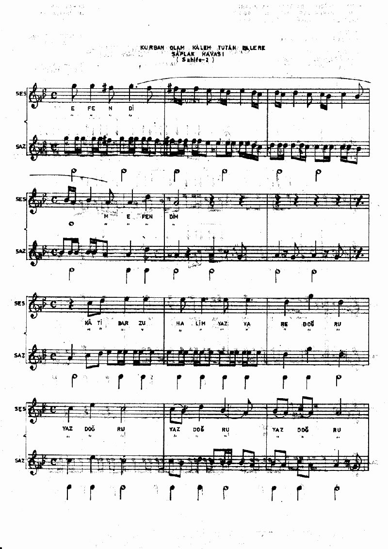 KURBAN OLAM KALEM TUTAN ELLERE