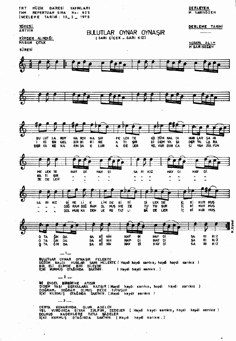 BULUTLAR OYNAR OYNAŞIR FELEKTE