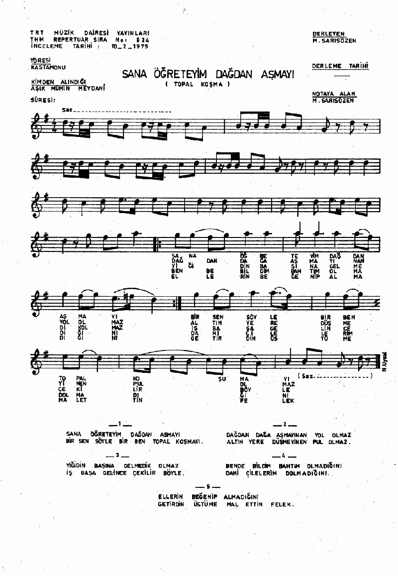 SANA ÖĞRETEYİM DAĞDAN AŞMAYI