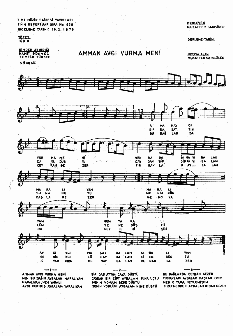 AMMAN AVCI VURMA BENİ