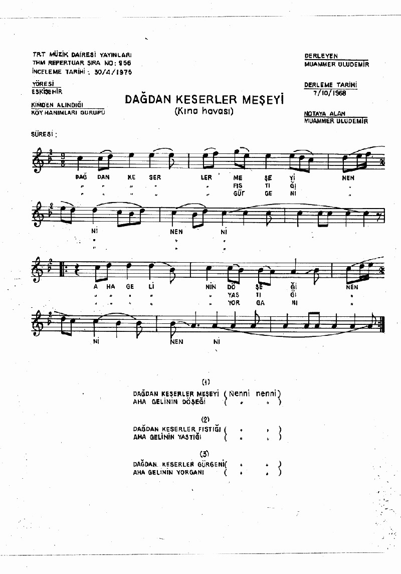 DAĞDAN KESERLER MEŞEYİ