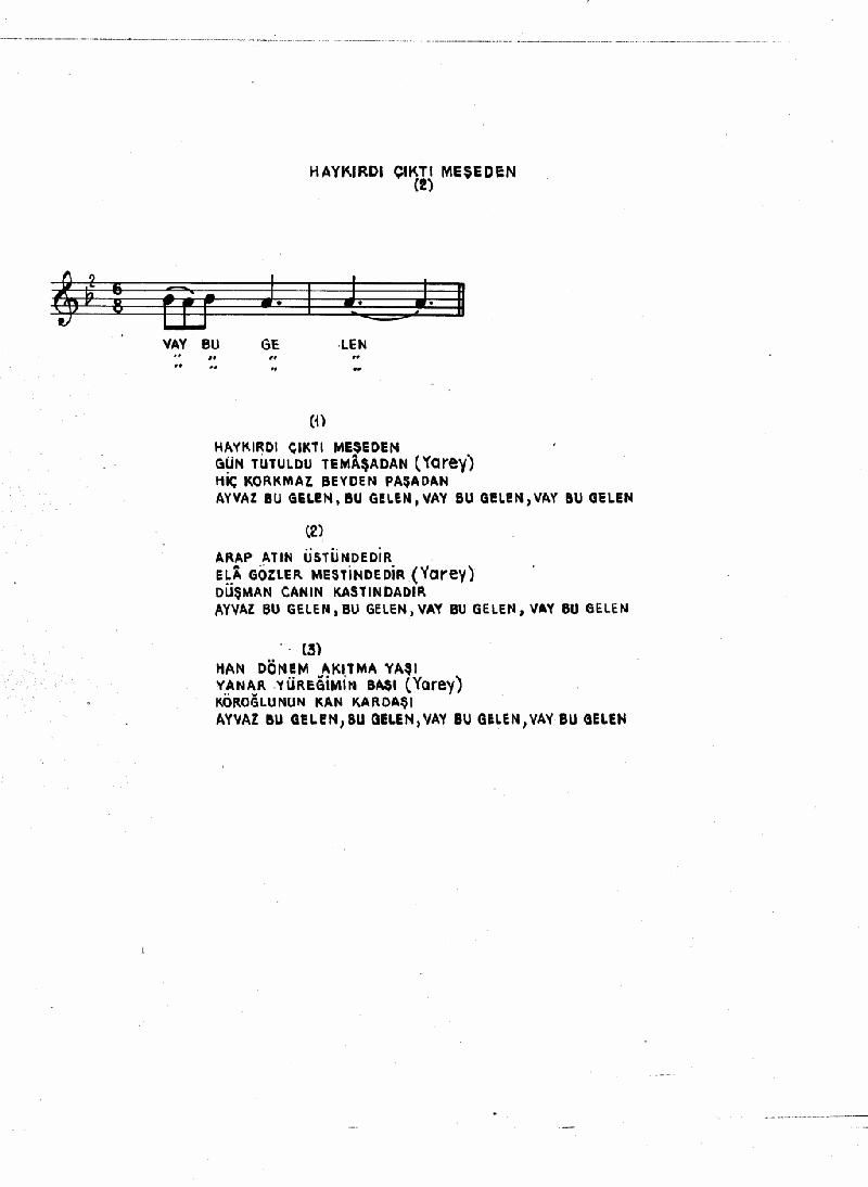 HAYKIRDI ÇIKTI MEŞEDEN