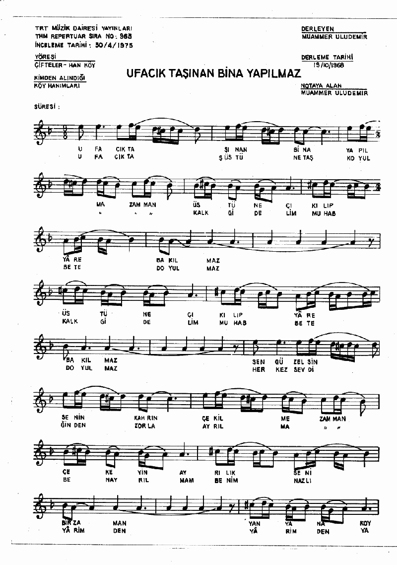 UFACIK TAŞINAN BİNA YAPILMAZ