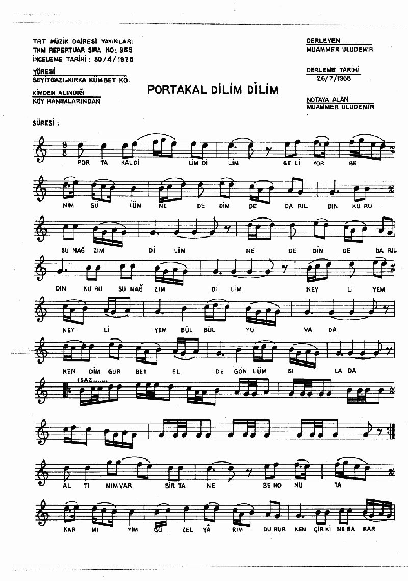 PORTAKAL DİLİM DİLİM - II