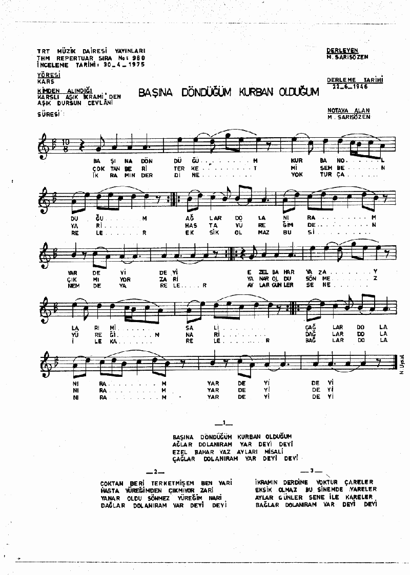 BAŞINA DÖNDÜĞÜM KURBAN OLDUĞUM