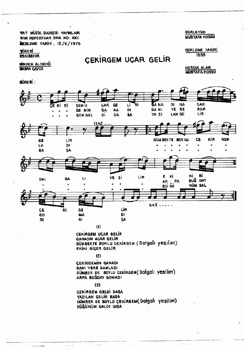 ÇEKİRGEM UÇAR GELİR
