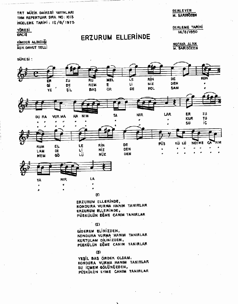 ERZURUM ELLERİNDE