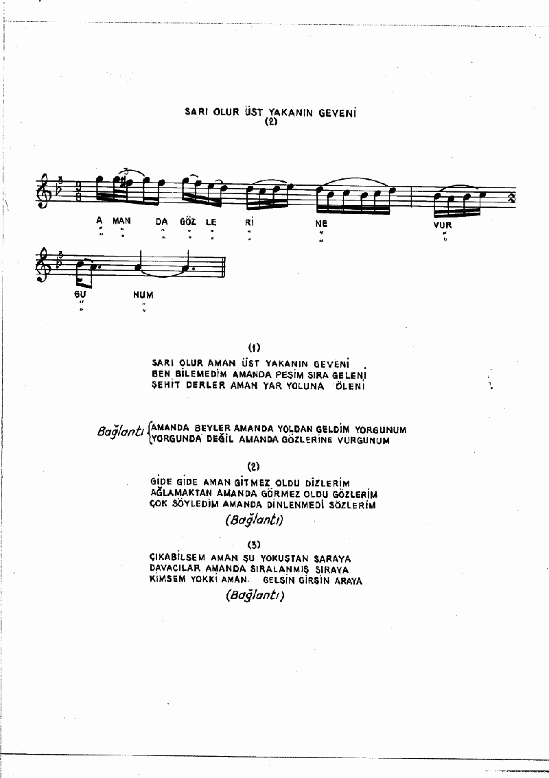 SARI OLUR ÜST YAKANIN GEVENİ