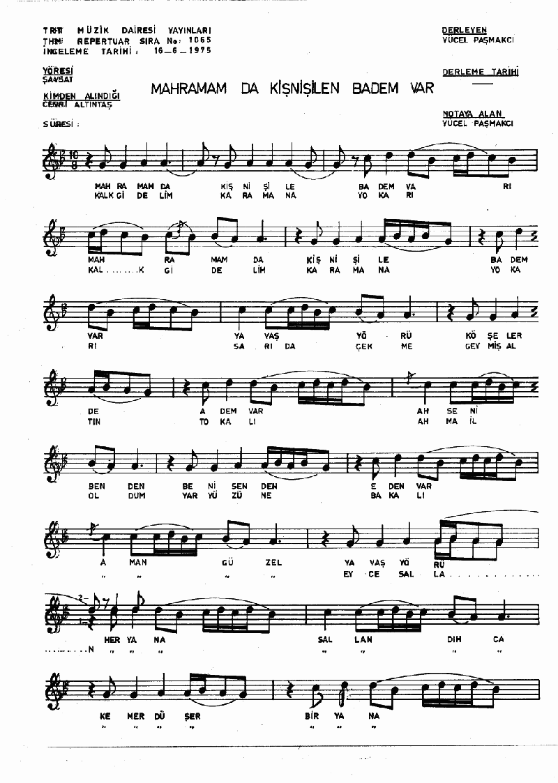 MAHRAMAMDA KİŞNİŞ İLE BADEM VAR