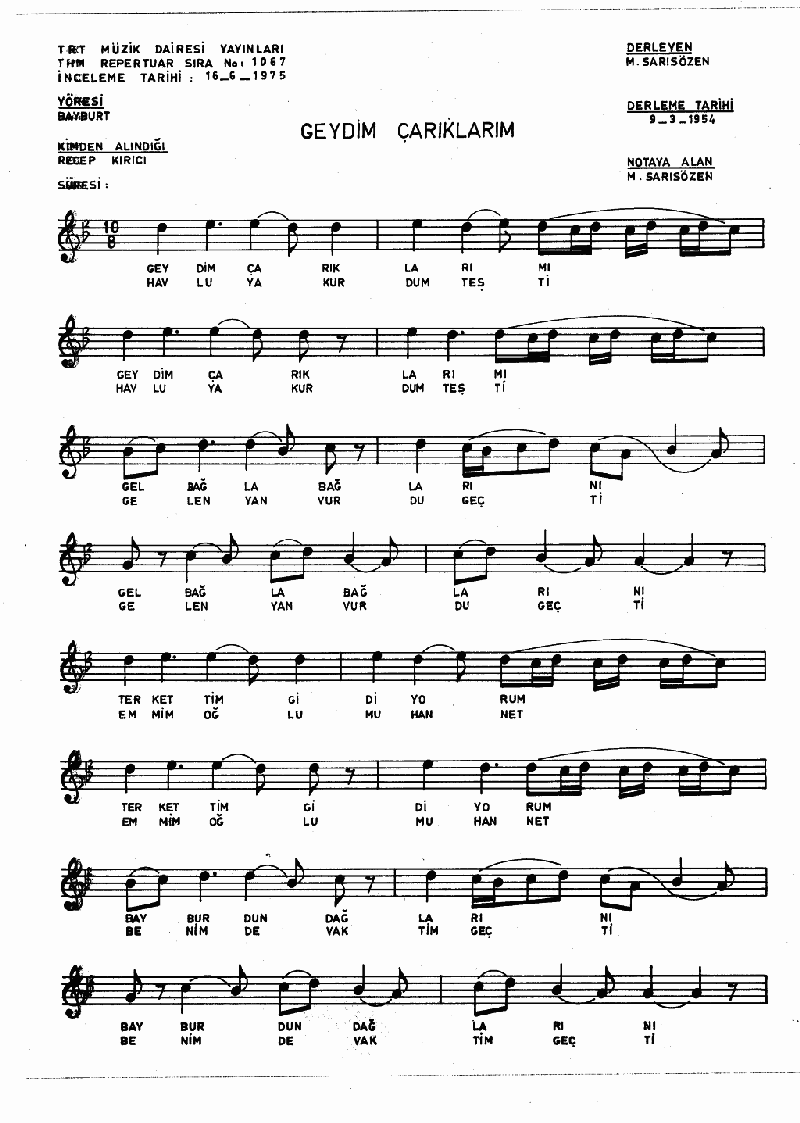 GEYDİM ÇARIKLARIMI