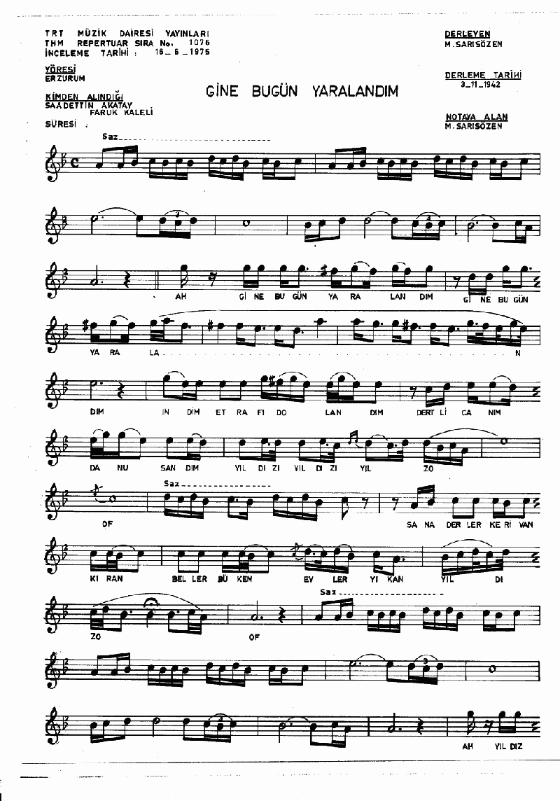 GİNE BUGÜN YARALANDIM