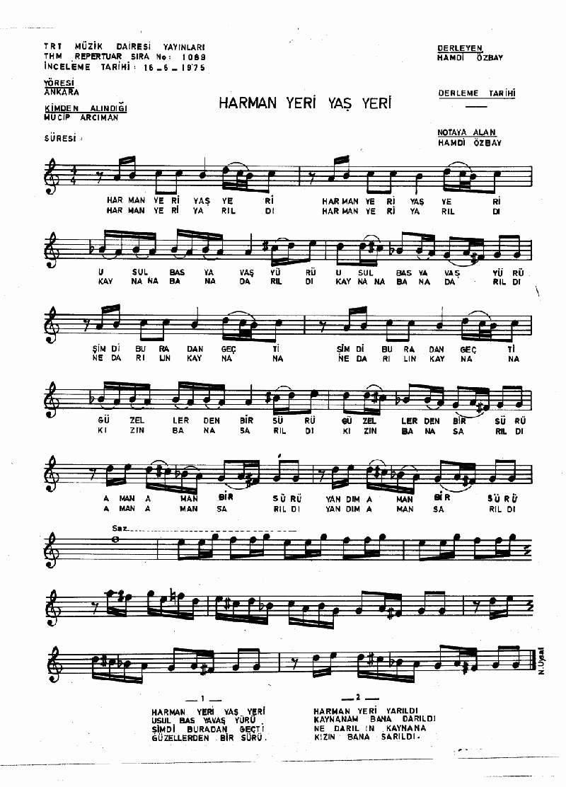 HARMAN YERİ YAŞ YERİ