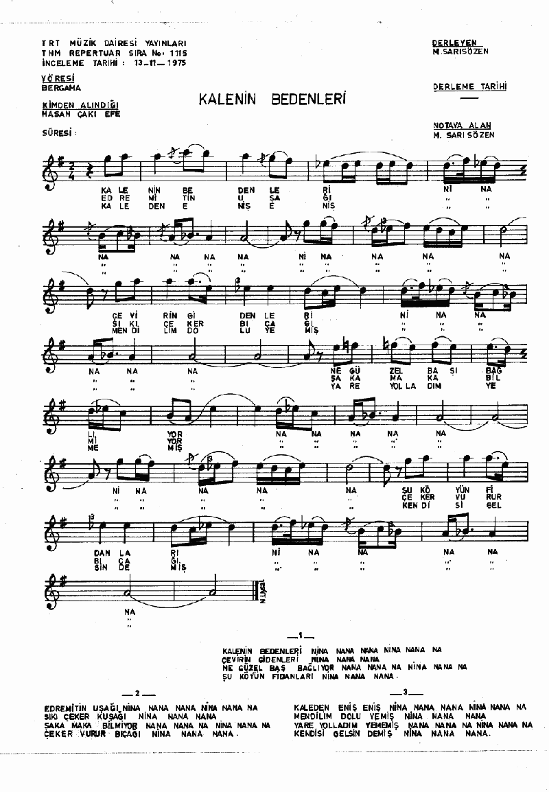 KALENİN BEDENLERİ - II