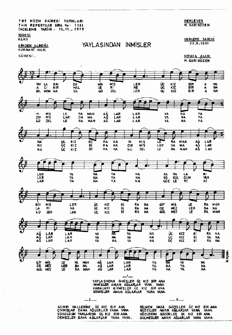 YAYLASINDAN İNMİŞLER ÜÇ KIZ BİR ANA