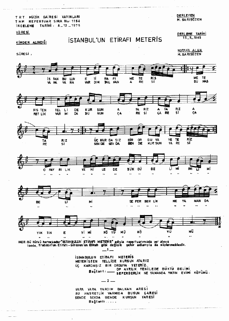 İSTANBUL'UN (TRABZON'UN) ETİRAFI METERİS