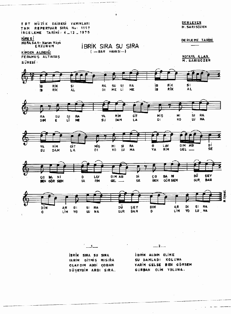 İBRİK SIRA SU SIRA