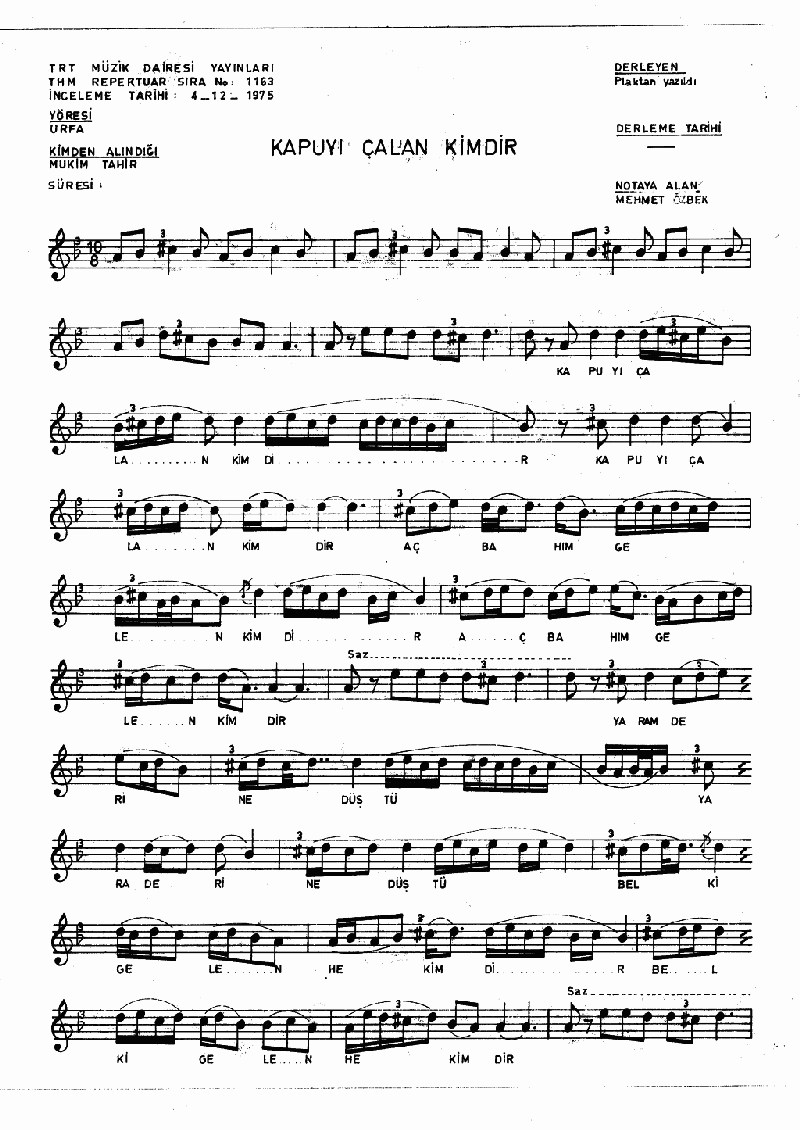 KAPUYU ÇALAN KİMDİR