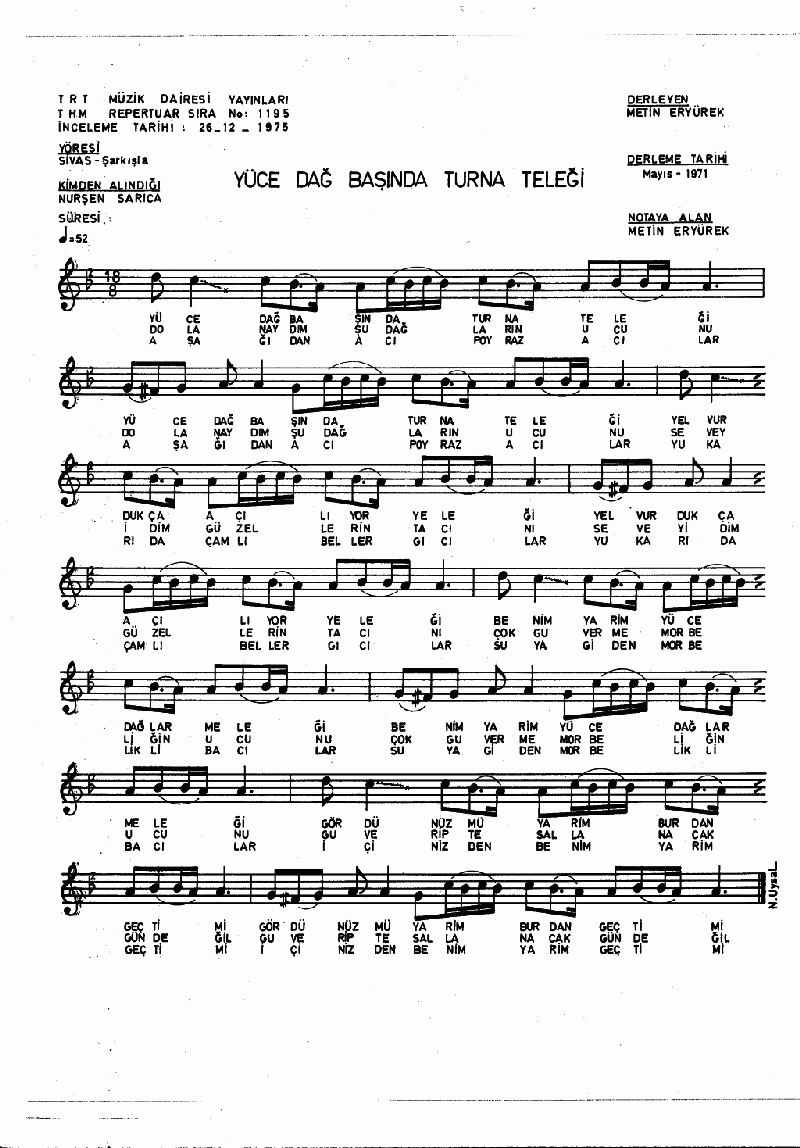 YÜCE DAĞ BAŞINDA TURNA TELEĞİ