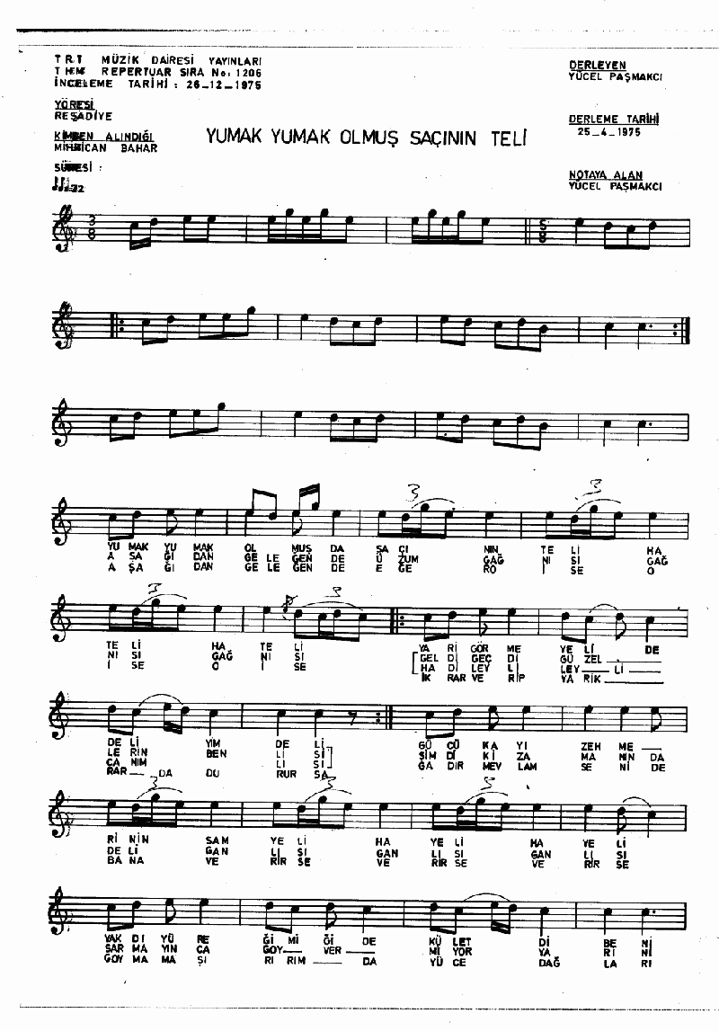 YUMAK YUMAK OLMUŞ SAÇININ TELİ