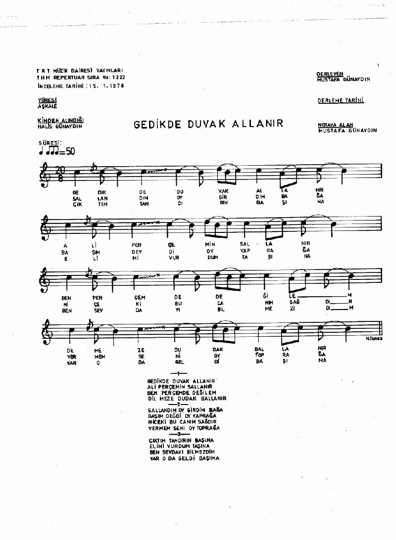 GEDİKTE DUVAK ALLANIR