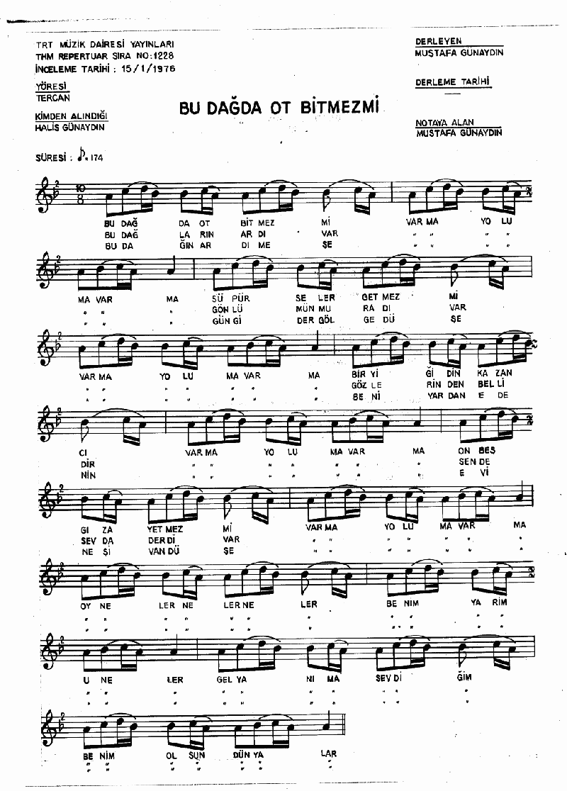 BU DAĞDA OT BİTMEZ Mİ