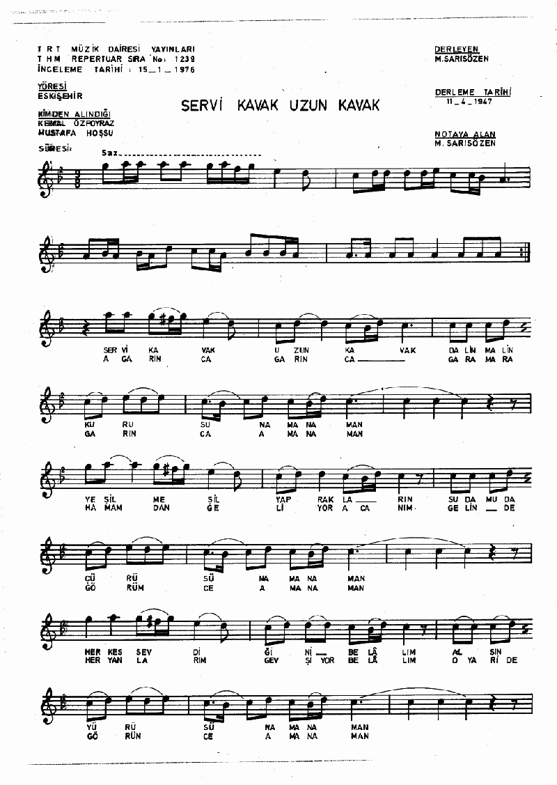 SERVİ KAVAK UZUN KAVAK