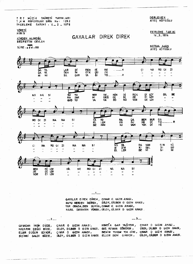 GAYALAR DİREK DİREK