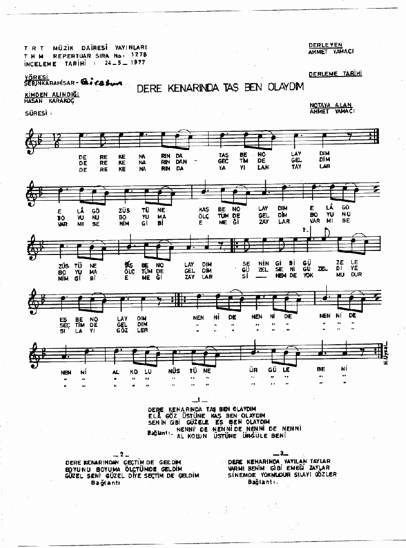 DERE KENARINDA TAŞ BEN OLAYDIM