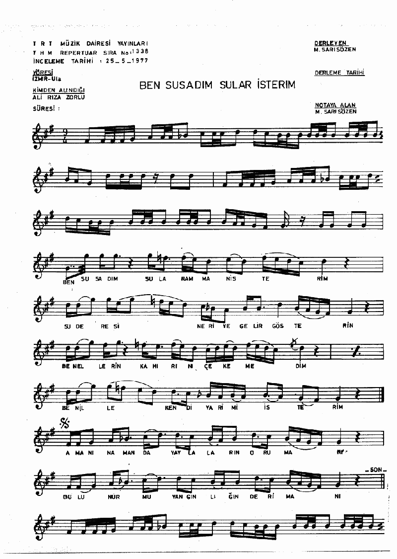 BEN SUSADIM SULAR İSTERİM