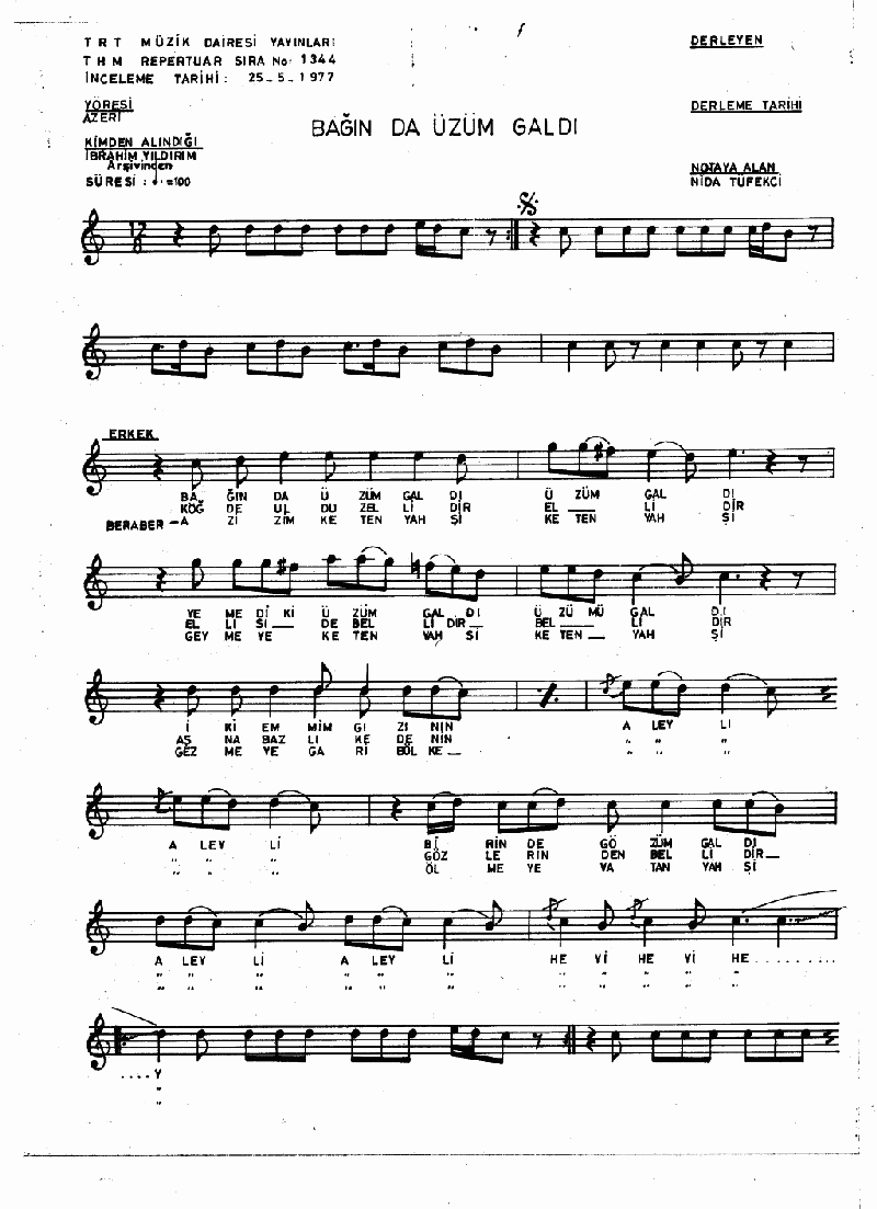 BAĞINDA ÜZÜM GALDI