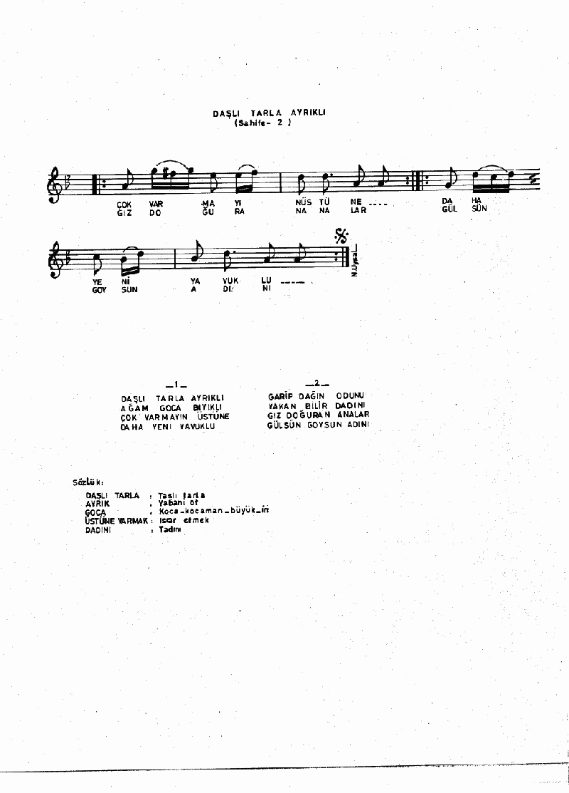 DAŞLI TARLA AYRIKLI