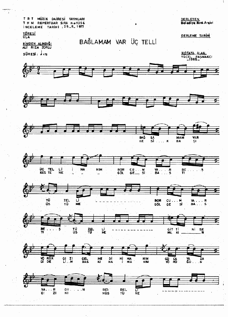BAĞLAMAM VAR ÜÇ TELLİ