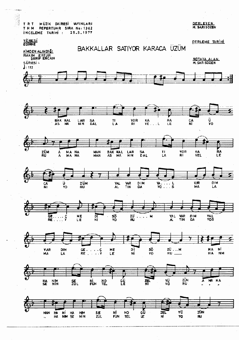 BAKKALLAR SATIYOR KARACA ÜZÜM - I