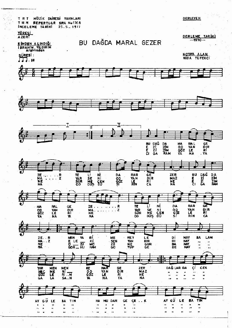 BU DAĞDA MARAL GEZER