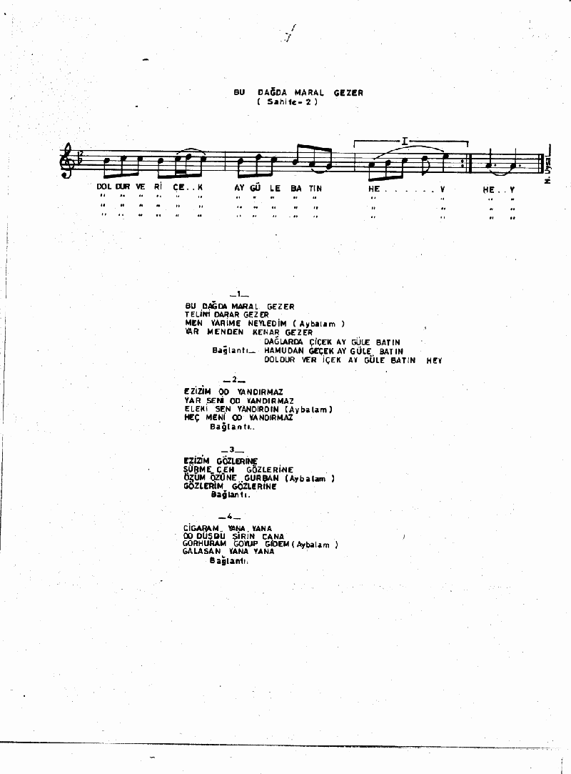 BU DAĞDA MARAL GEZER