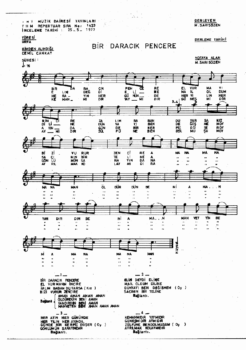 BİR DARACIK PENCERE
