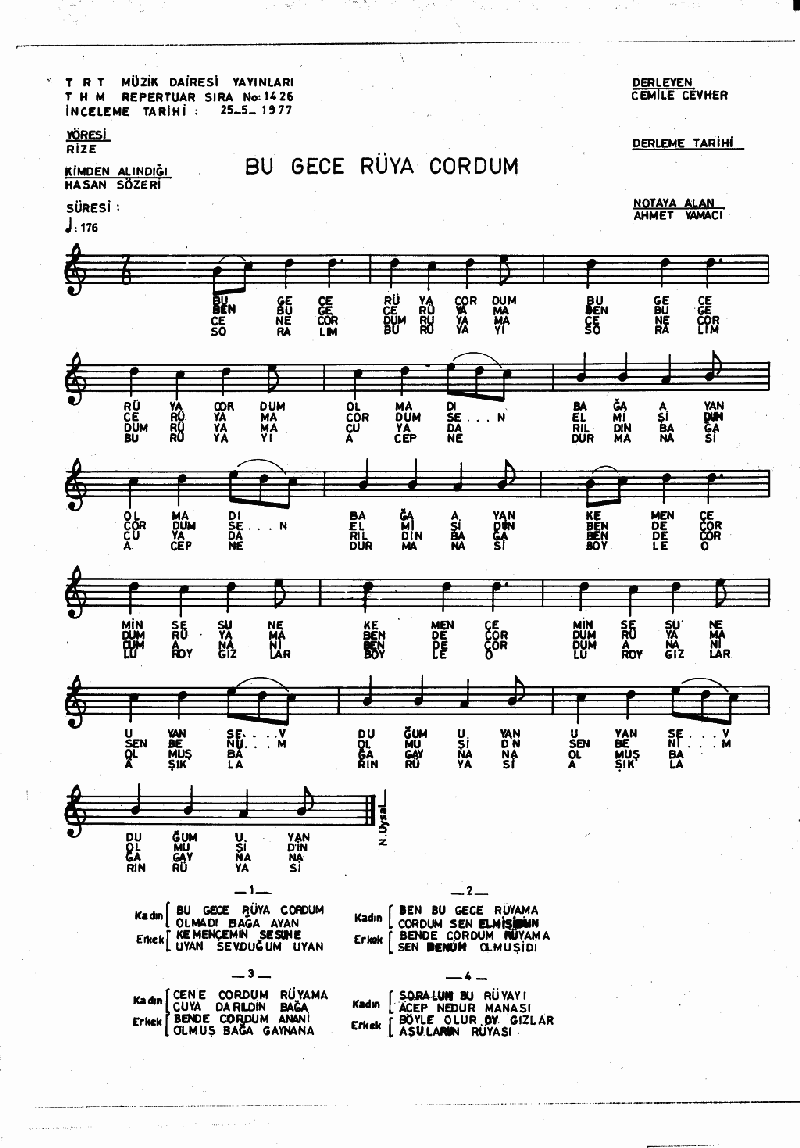 BU GECE RÜYA GÖRDÜM