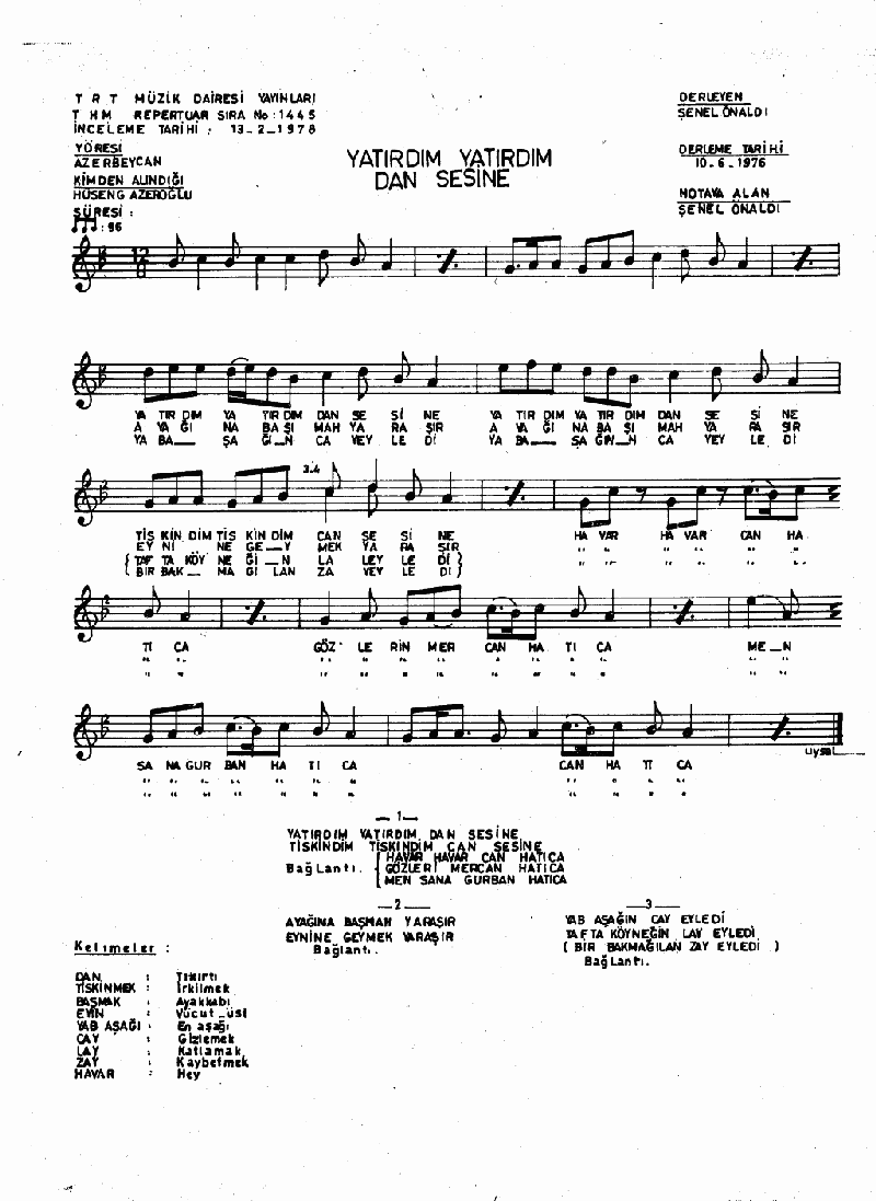 YATIRDIM YATIRDIM DAN SESİNE