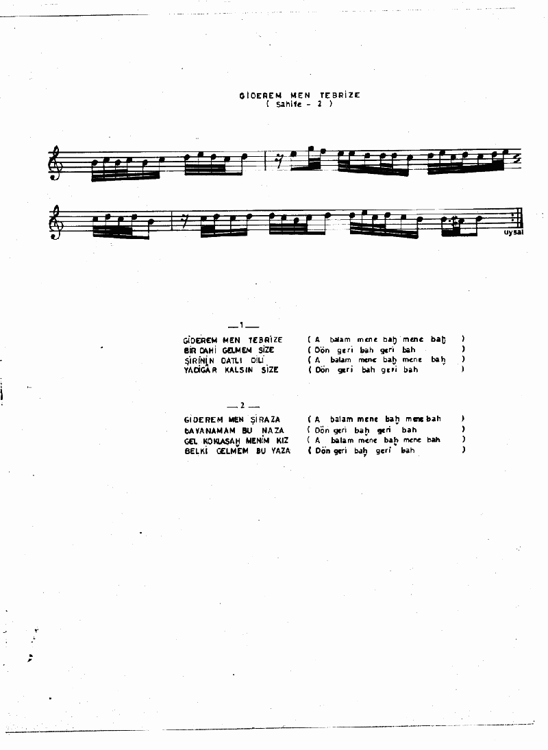 GİDEREM MEN TEBRİZ'E