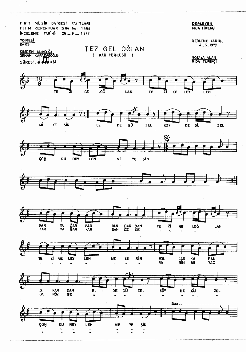 TEZ GEL OĞLAN TEZ GEL EYLENMİYESİN