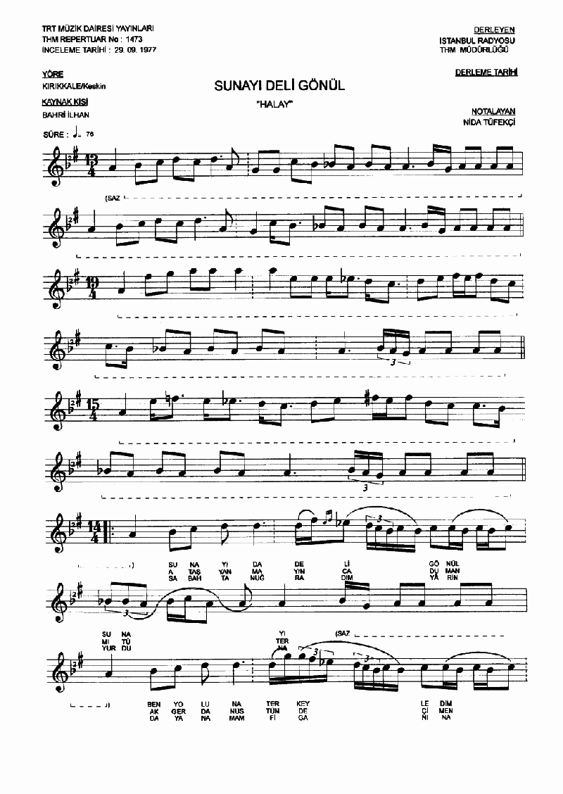 SUNAYI DA DELİ GÖNÜL SUNAYI