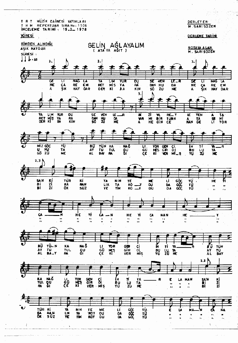 GELİN AĞLAYALIM YURDU SEVENLER