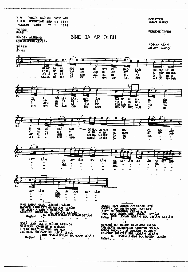 GİNE BAHAR OLDU BEZENDİ BAĞLAR